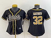 Women's New Orleans Saints #32 Tyrann Mathieu Black With Patch Cool Base Stitched Baseball Jersey,baseball caps,new era cap wholesale,wholesale hats